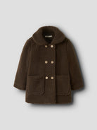 NMFNALO Manteau long en teddy fille — Lil' Atelier — Dark Earth — autre vue 3 | Appart 17 Bruxelles