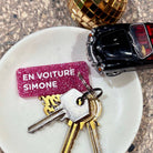 EN VOITURE SIMONE Porte-clés à paillettes Plus de Love: Violet — Appart 17 Bruxelles