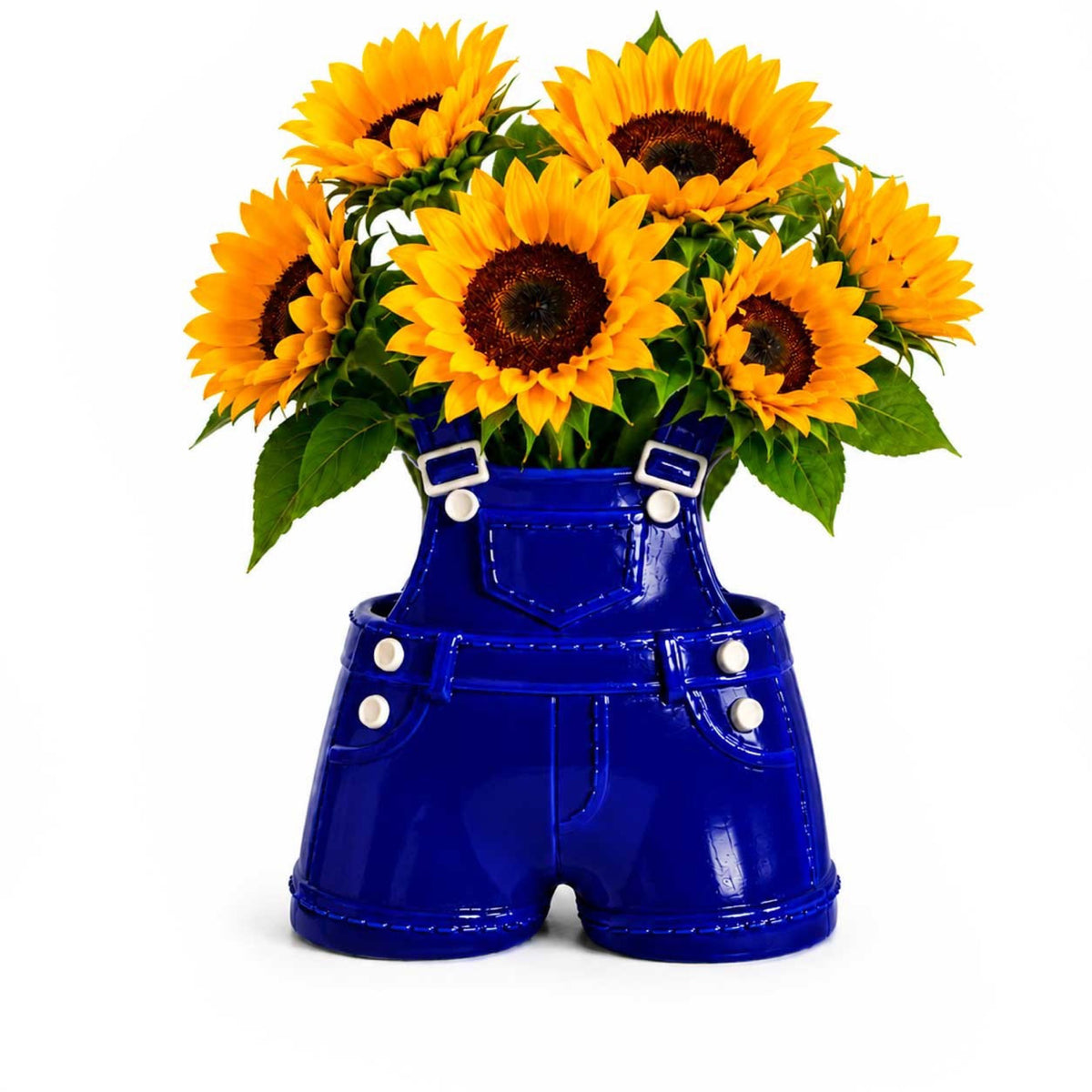 Vase Salopette en céramique bleue — Upside Stories — Bleu — mise en situation 2 | Appart 17 Bruxelles