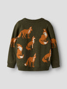 NMMOLA Pull jacquard renards ou ours garçon — name it — Olive Night — autre vue 2 | Appart 17 Bruxelles