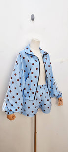 Ensemble veste et short à pois — Bleu ciel — vue 3 | Appart 17