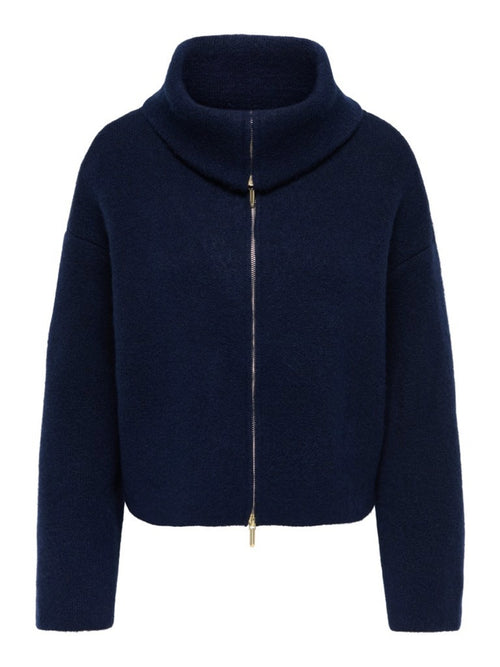 JDYZELINA Cardigan à double zip et col montant, manches longues — 2 coloris