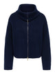 JDYZELINA Cardigan à double zip et col montant, manches longues — JDY — Navy Blazer — packshot, de face | Appart 17 Bruxelles