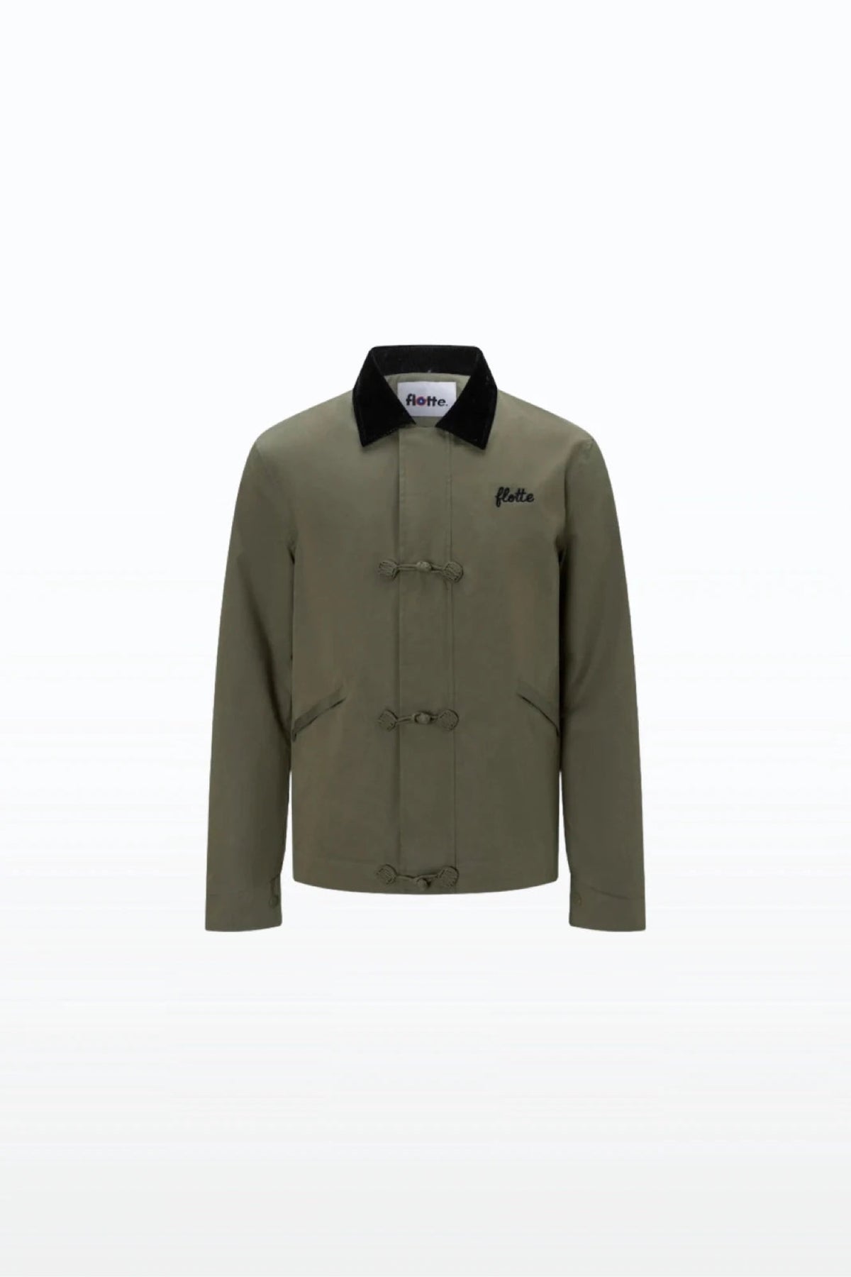 Flotte CARNOT Veste imperméable à brandebourgs — Flotte — Kaki — packshot 8 | Appart 17 Bruxelles