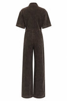 MARGATE Combinaison pantalon en velours côtelé délavé, manches courtes — FRNCH — Ocre — packshot, vue de dos 8 | Appart 17 Bruxelles