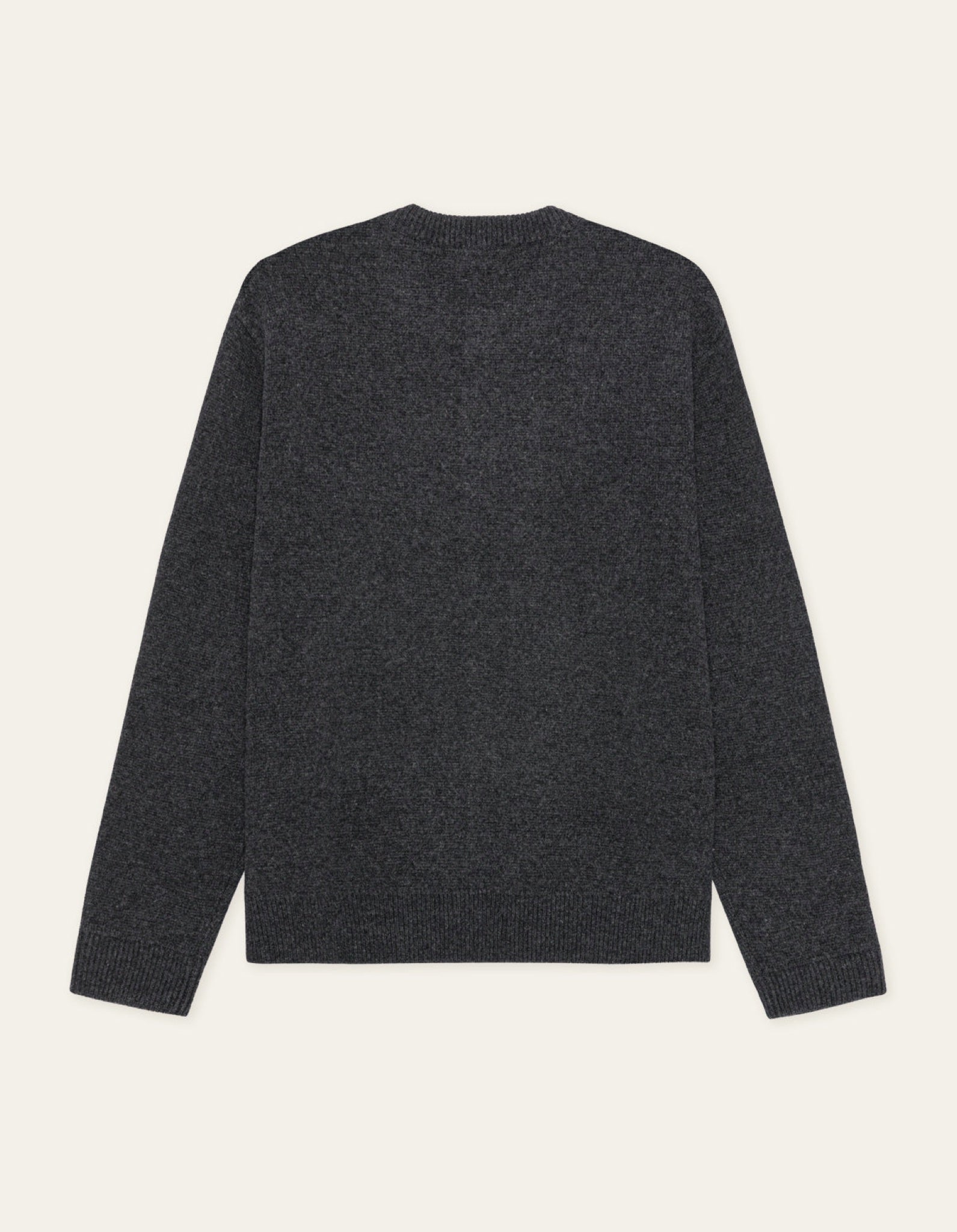 Signature Cardigan col rond en laine — Charcoal Melange — vue 3