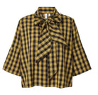 YASSIERA Top — Black Boa Checks