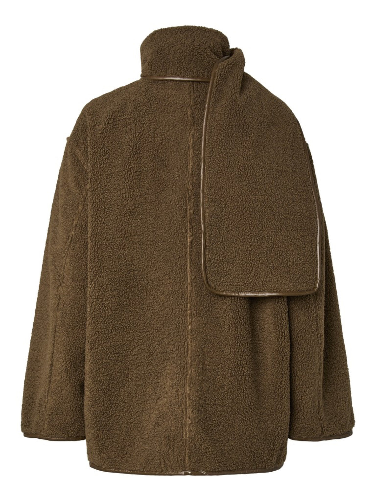 YASOSANA Veste réversible teddy à écharpe intégrée — YAS — Otter — packshot, face teddy, dos 7 | Appart 17 Bruxelles