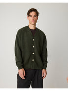 Cardigan Soufflé col V en maille recyclée — Forest Night — vue 4