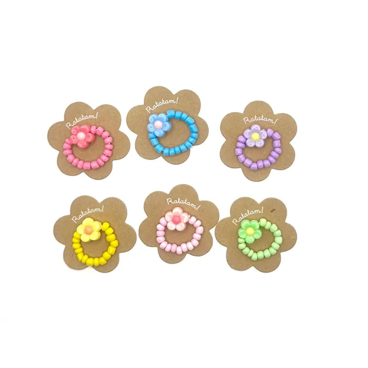 Bague et collier fleurs élastiques pour enfant — Ratatam Kids — Bague, couleur au hasard — packshot | Appart 17 Bruxelles