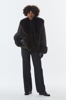 KIM Veste en fausse fourrure — Gris Anthracite — Giovanni Paris