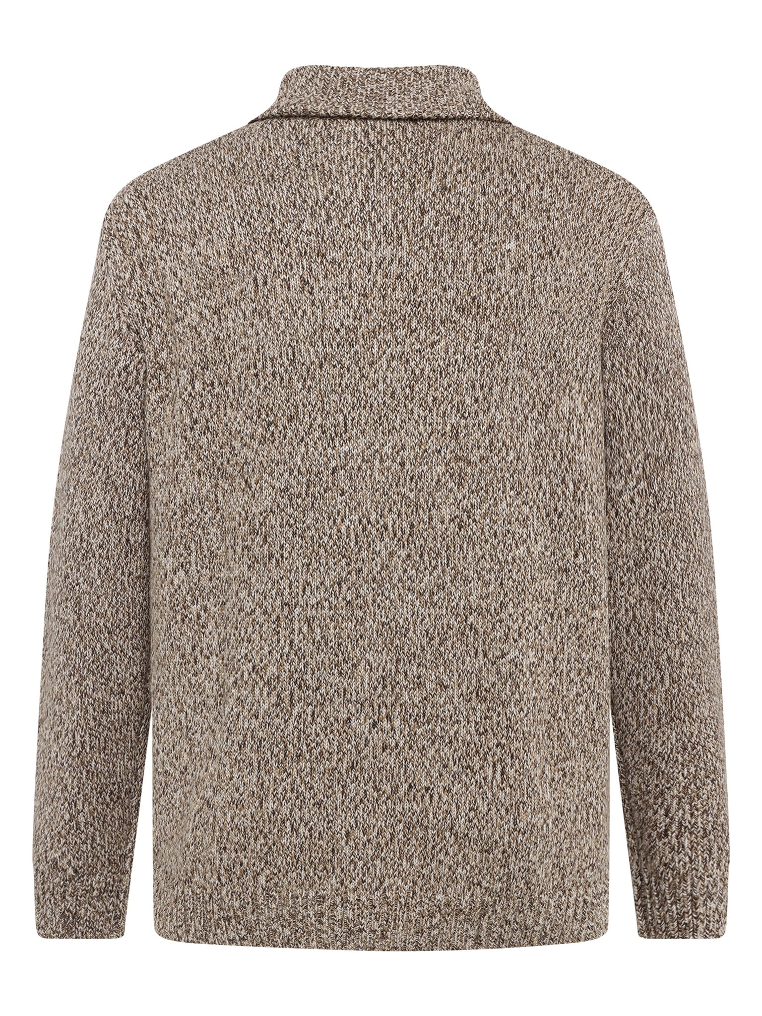 Quarter Zip Sweater — Brown Multi — vue 2