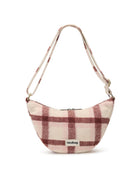 Hindbag Andrea Sac demi-lune d'hiver, velours, tartan ou effet laine — Hindbag — Tartan rose — packshot 3 | Appart 17 Bruxelles