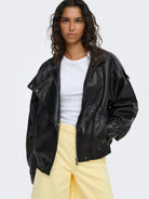 JDYRAYE Bomber oversize effet cuir — Noir — vue 7