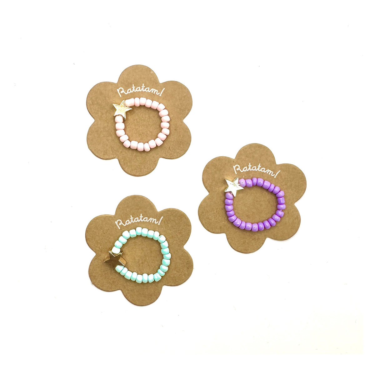 Bague et bracelet étoile dorée pour enfant — Ratatam Kids — Bague, couleur au hasard — packshot | Appart 17 Bruxelles