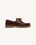 LARCH Chaussures bateau en cuir — Marron