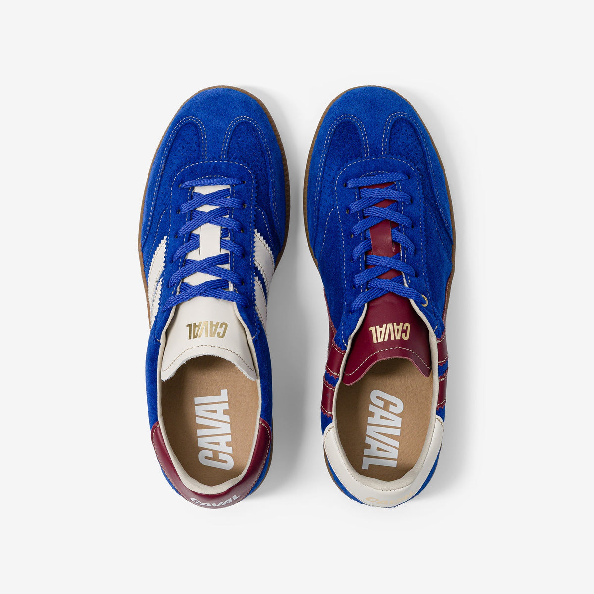 CAVAL Pulse Cobalt Storm Baskets asymétriques en cuir velours bleu cobalt — CAVAL — Cobalt Storm — vue de dessus 5 | Appart 17 Bruxelles