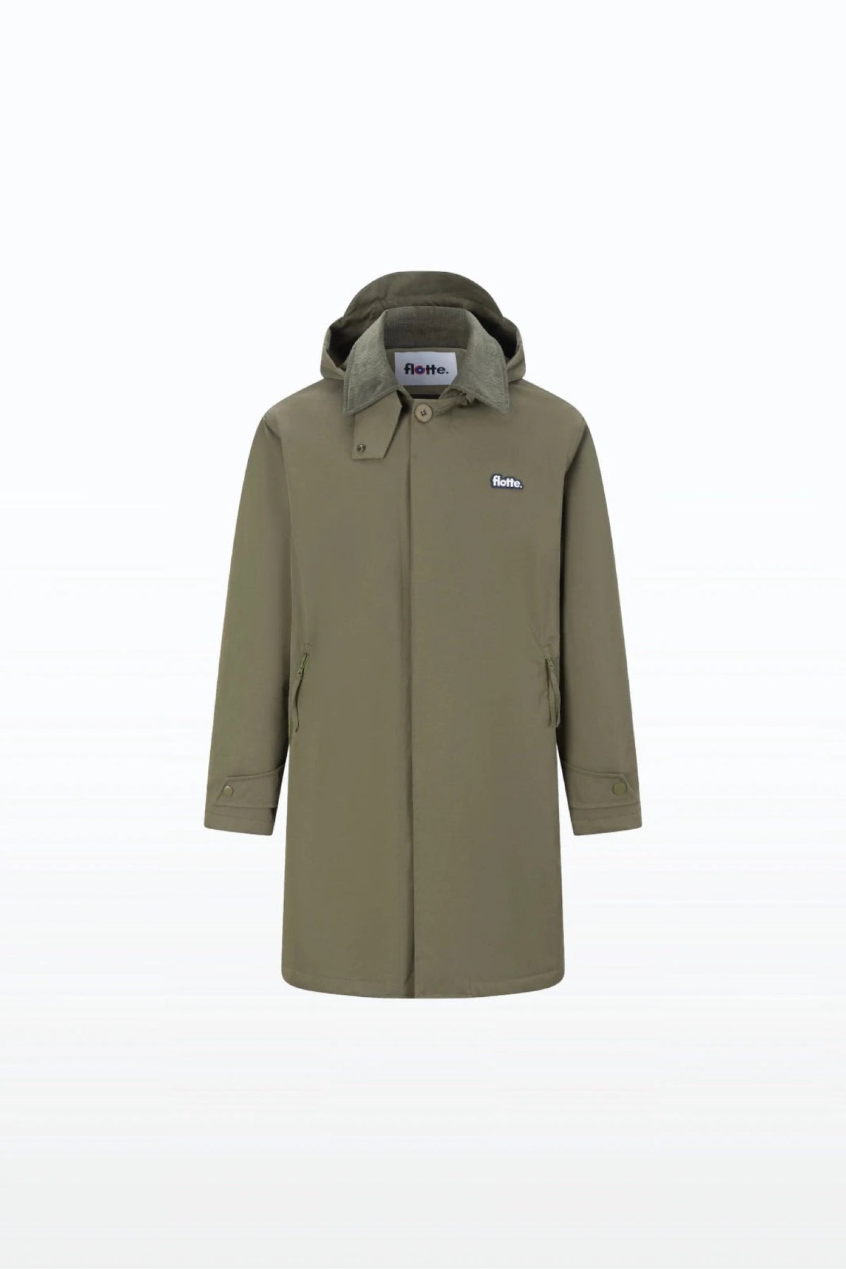 Flotte REUILLY Parka longue imperméable en coton — Flotte — Kaki — packshot 5 | Appart 17 Bruxelles