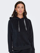JDYVIDA Sweat à capuche en velours — Noir — vue 5