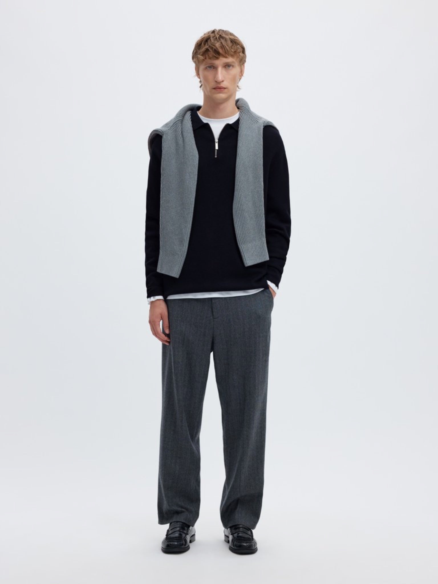 SLMTELLER Polo demi-zip en maille — Sky Captain — vue 5