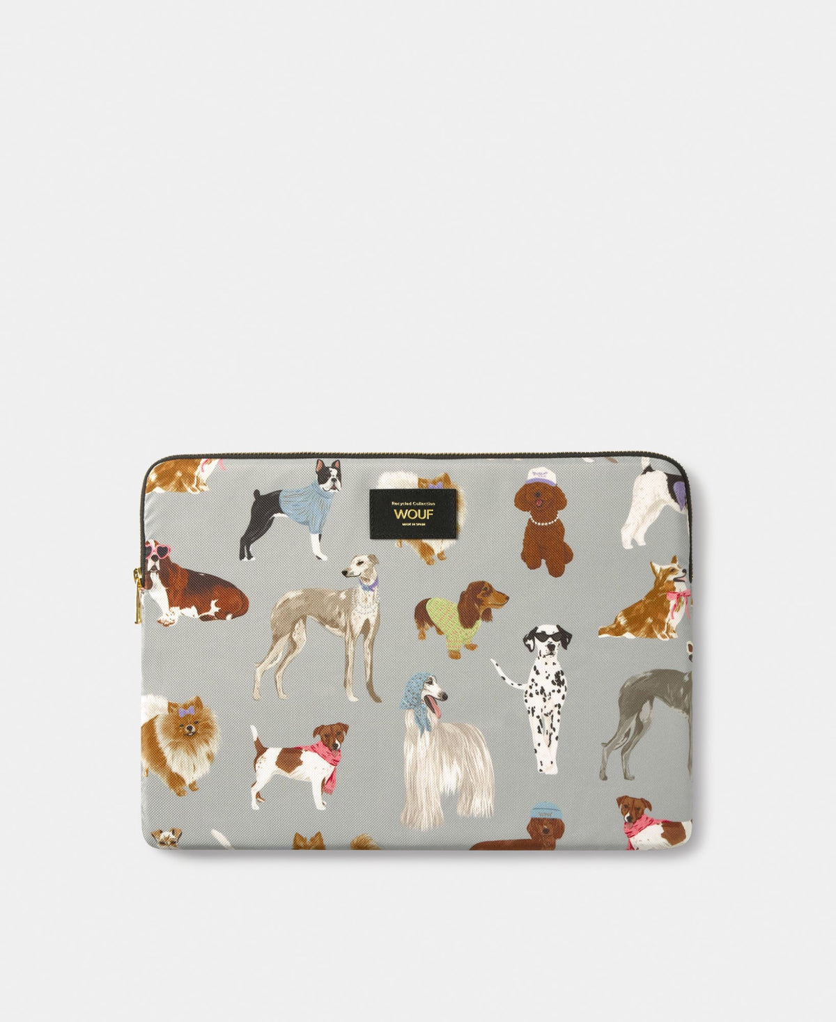 Housse d'ordinateur 13" et 14" matelassée en polyester recyclé — Wouf — Puppy — packshot 2 | Appart 17 Bruxelles