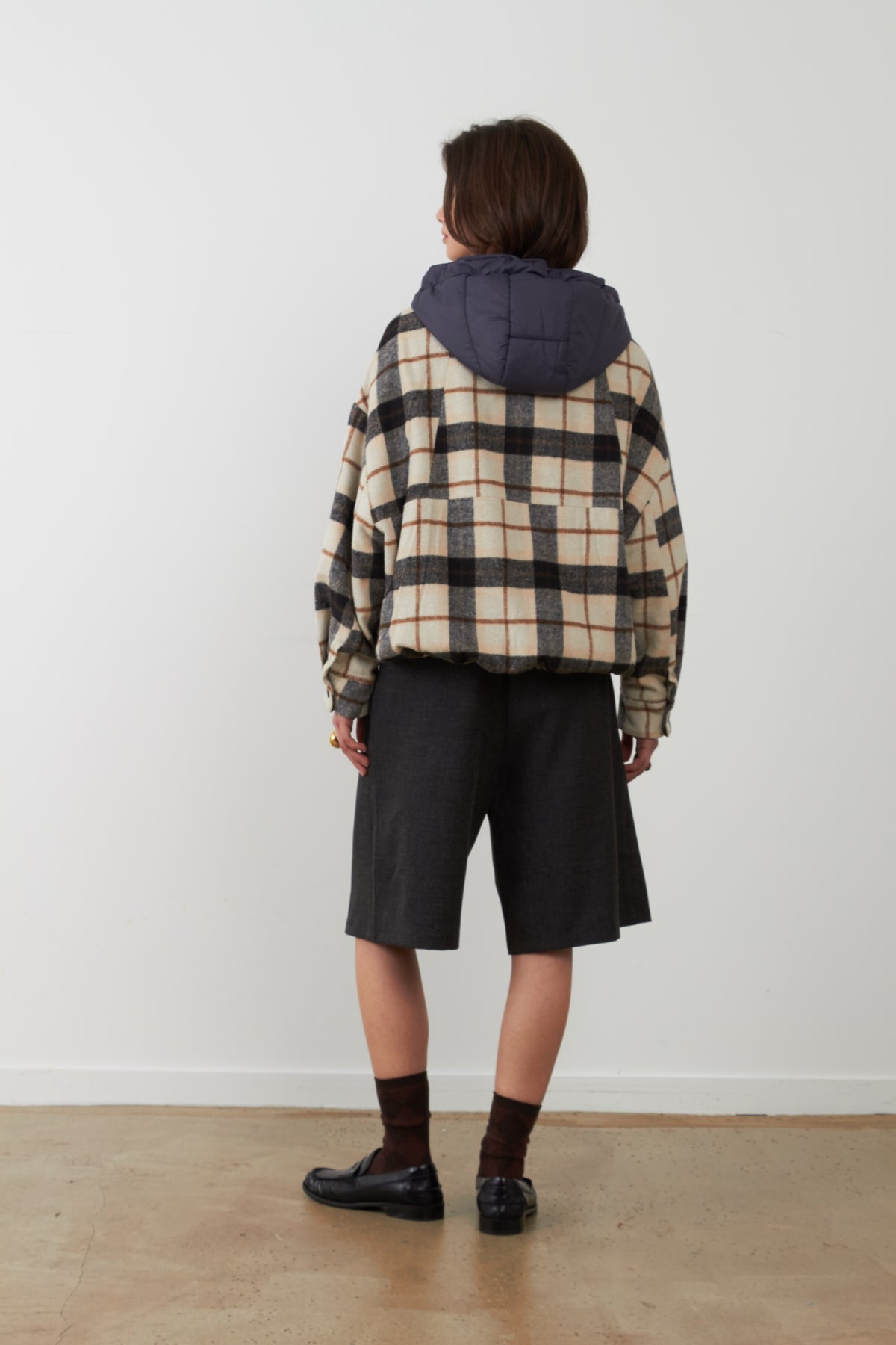 LESTER Veste à carreaux — Carreaux Beige et Noir — vue 4