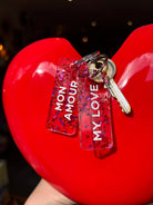 MON AMOUR - MY LOVE Porte-clés à paillettes Plus de Love