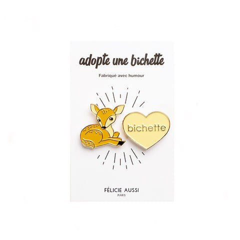 Duo de pin's « Bichette » — Félicie Aussi — Bichette — photo produit | Appart 17 Bruxelles