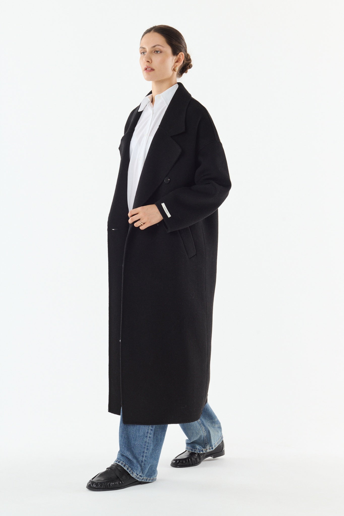 MURIEL Manteau long croisé — Noir — vue 4