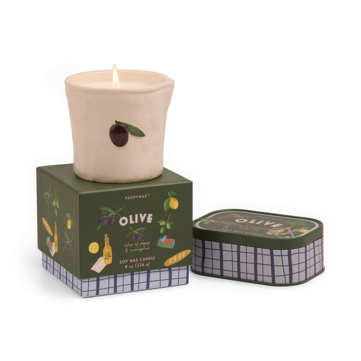 Paddywax Bistro Olive Bougie parfumée en céramique 226 g — Paddywax — Fig & Olive — packshot 3 | Appart 17 Bruxelles