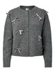 YASFRILO Cardigan boutonné en maille avec nœuds en ruban — YAS — Dark Grey Melange — packshot | Appart 17 Bruxelles