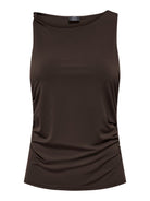 JDYMISTY Top sans manches drapé à encolure asymétrique — JDY — Chocolate Plum — packshot 7 | Appart 17 Bruxelles
