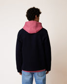 LORGE Veste workwear en lainage italien, poches plaquées — FAGUO — Bleu marine — porté 5 | Appart 17 Bruxelles