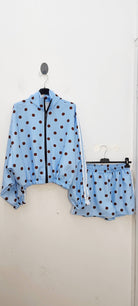 Ensemble veste et short à pois — Bleu ciel — BELLAVIE | Appart 17