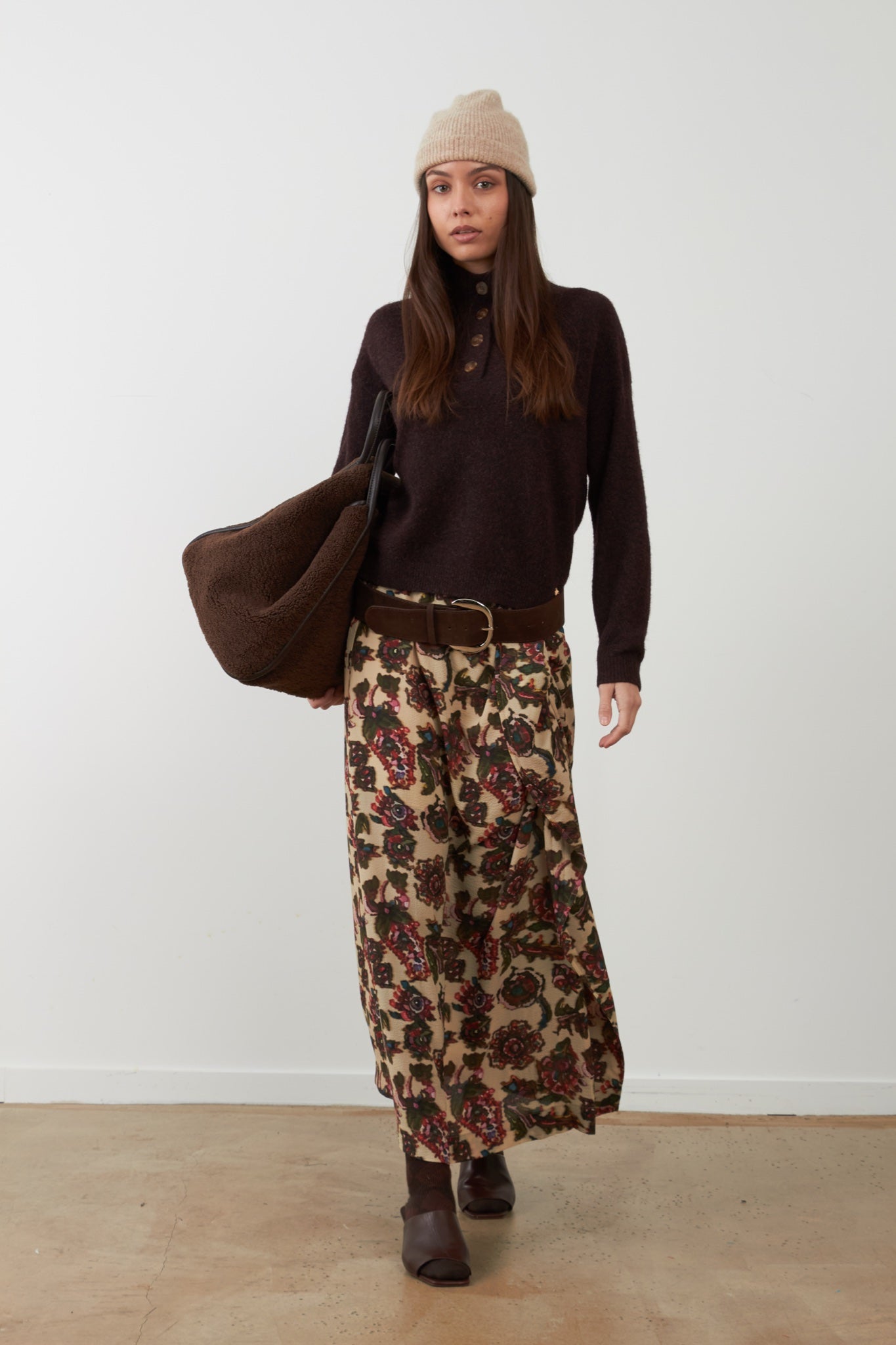 NATHANIELLE Pull en maille laine mélangée — Burgundy — vue 3