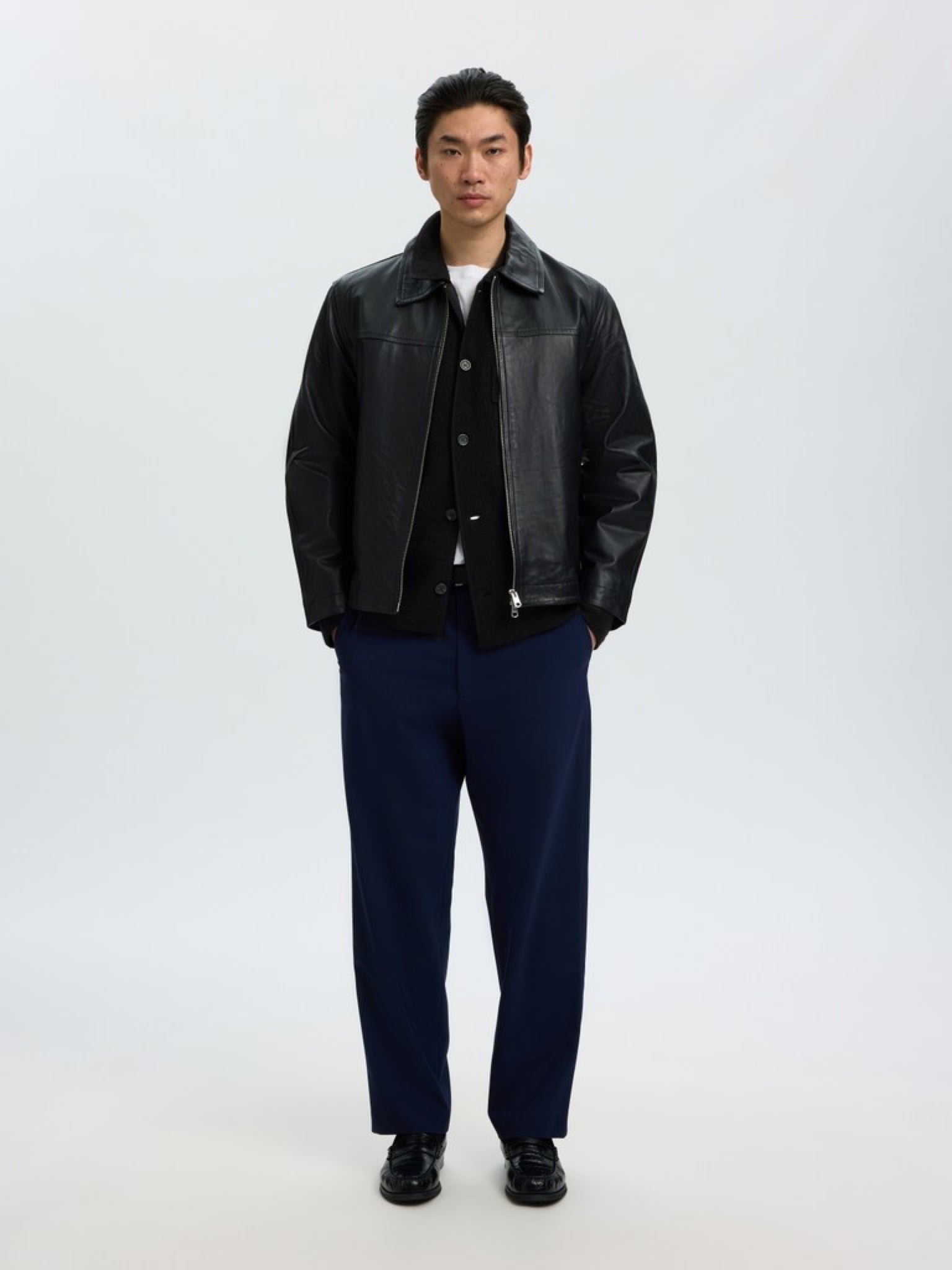 SLMNEALY Cardigan workwear en laine — Noir — vue 6