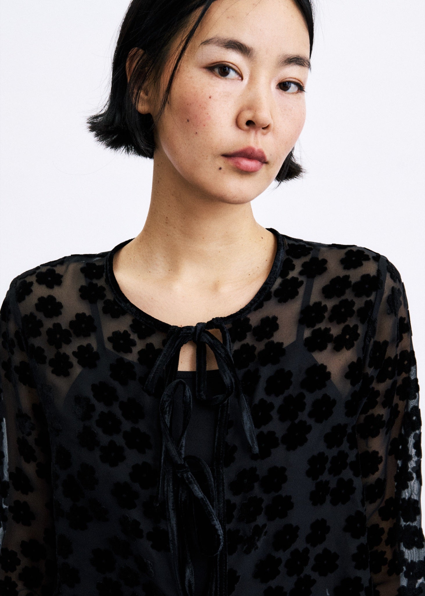 KEER Blouse en voile à pois — Noir — vue 3