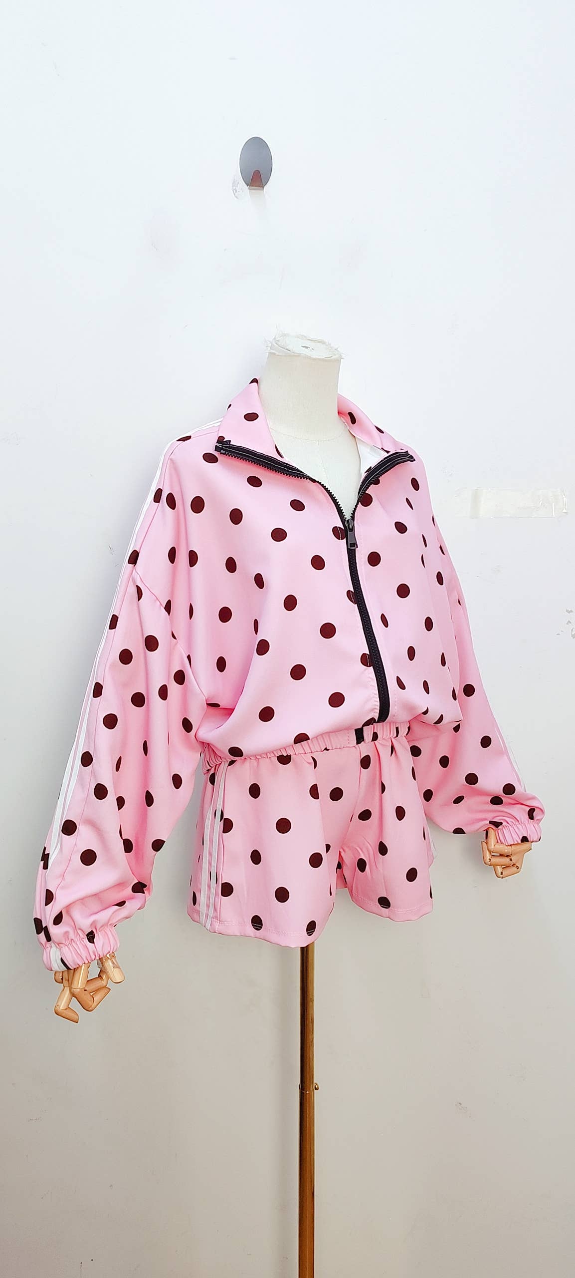 Ensemble veste et short à pois — Rose — vue 3 | Appart 17