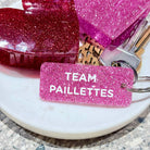 TEAM PAILLETTES Porte-clés à paillettes Plus de Love: Fuchsia