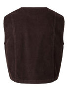 PCAIA Gilet sans manches en velours côtelé, laçage oblique — Pieces — Ganache — packshot, vue de dos 2 | Appart 17 Bruxelles