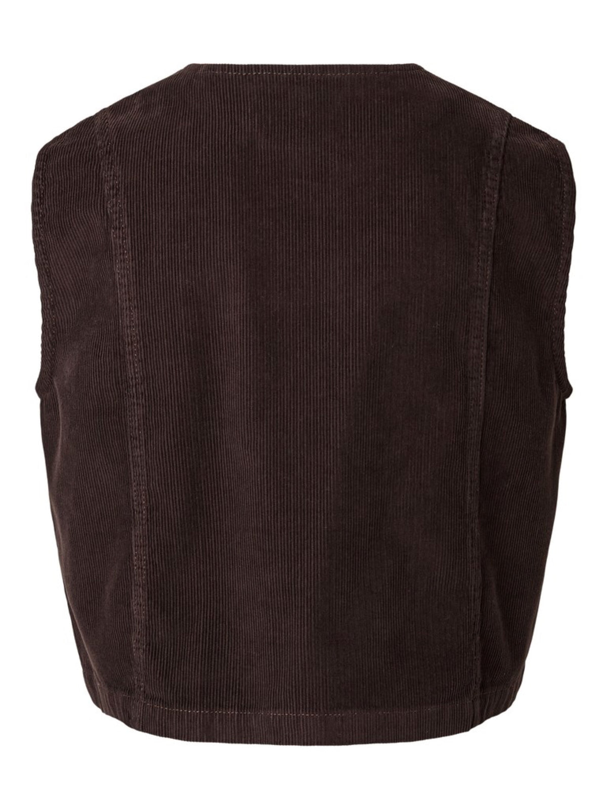 PCAIA Gilet sans manches en velours côtelé, laçage oblique — Pieces — Ganache — packshot, vue de dos 2 | Appart 17 Bruxelles