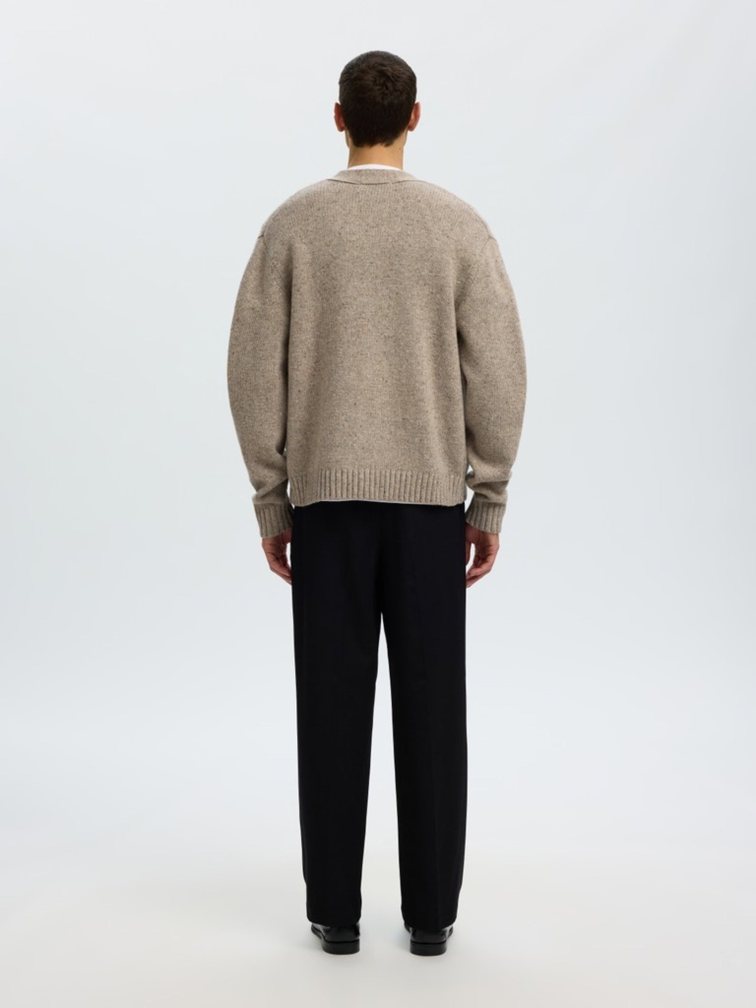 SLMCODY Cardigan col V en laine — Oatmeal Neps — vue 2