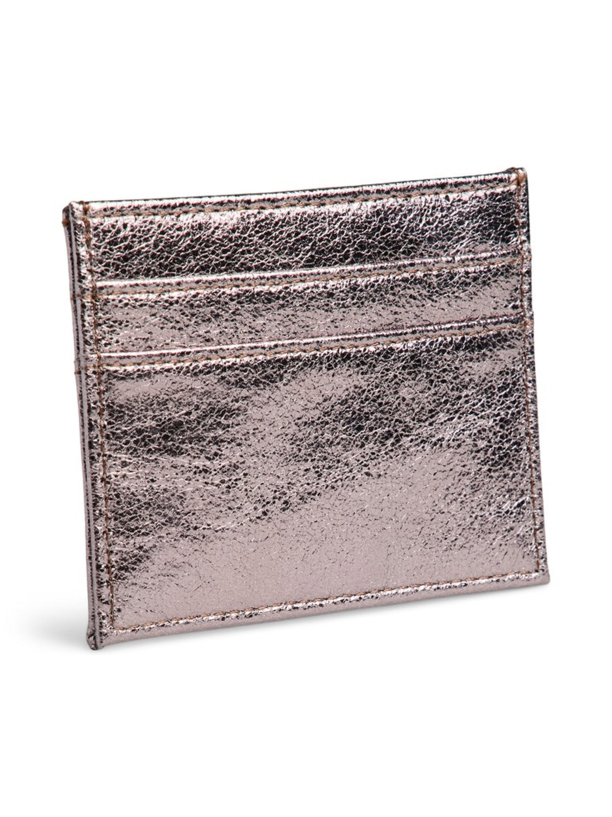 PCELSE Porte-cartes métallisé à message doré — Pieces — Taupe Gray — vue de biais 2 | Appart 17 Bruxelles