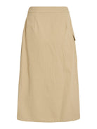 VIODINA Jupe midi taille haute en twill de coton — VILA — Pale Khaki — packshot, vue de dos 2 | Appart 17 Bruxelles
