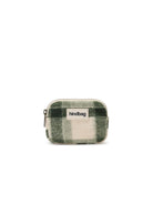 Hindbag Lili Porte-monnaie zippé, velours, tartan ou effet laine — Hindbag — Tartan vert — packshot | Appart 17 Bruxelles