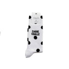 Félicie Aussi Chaussettes « Casse couille » — Felicie Aussi — Blanc à pois noirs — photo produit | Appart 17 Bruxelles