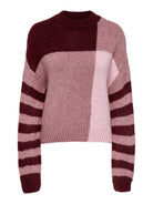 JDYKILIAN Pull color block à manches rayées — JDY — Tawny Port — packshot de face 6 | Appart 17 Bruxelles