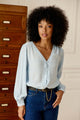 Blouse droite Bianca effet gaufré — Bleu ciel