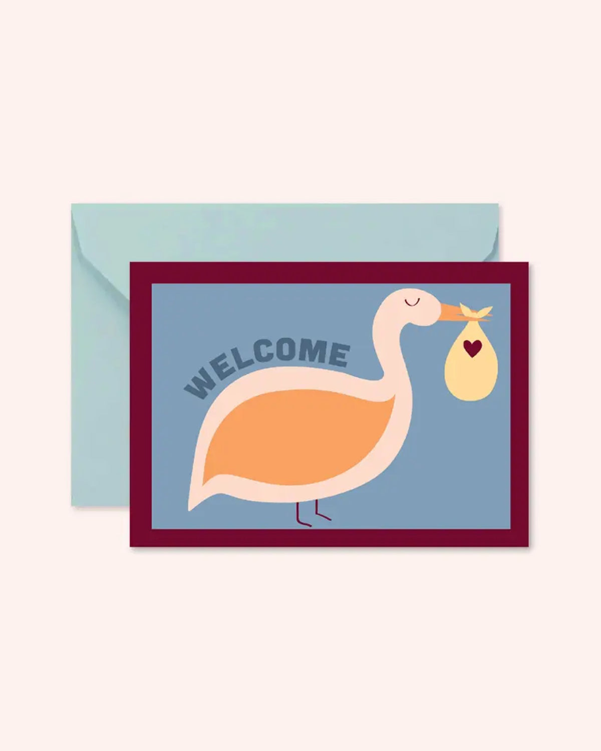 Carte de naissance Welcome Baby cigogne — Ma Petite Vie — Welcome Baby cigogne — packshot | Appart 17 Bruxelles