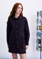 HONGDAE Surchemise en tweed — Bordeaux — vue 4